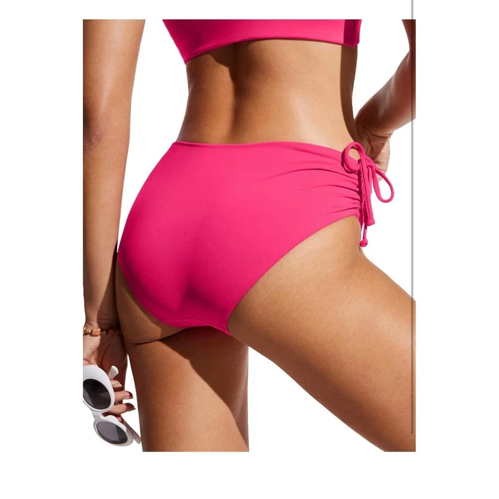 CRZ YOGA‎ Womens Bikini Bottoms Full Coverage Bathing Swimsuit Adjustable Ruched
